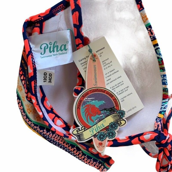 Piha Womens Bikini Swim Top Paisley 34C/D New - Picture 8 of 8